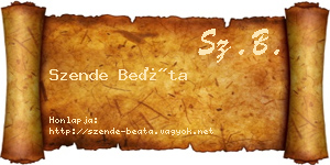 Szende Beáta névjegykártya