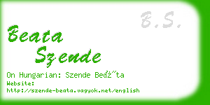 beata szende business card